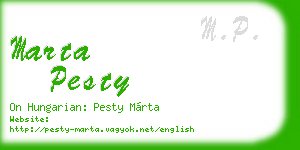 marta pesty business card